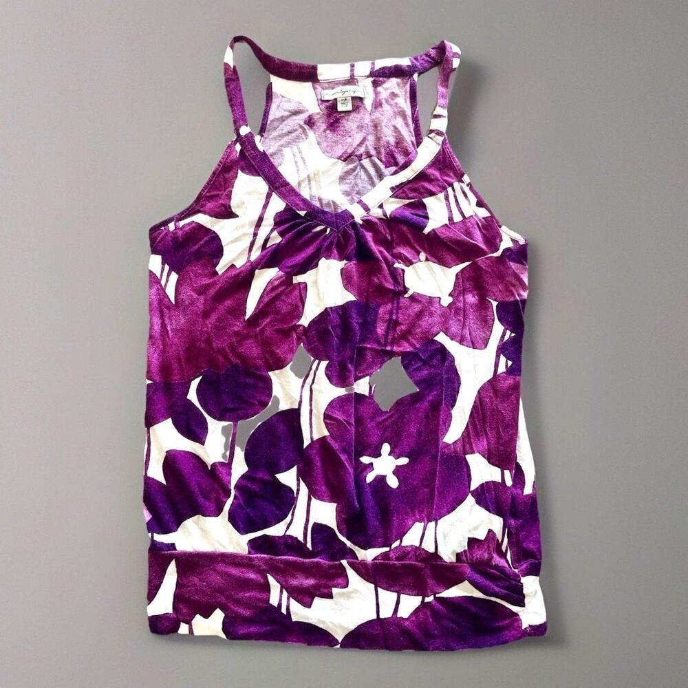 Vintage American Eagle Y2k Floral Sheet Tank Top S Tunic